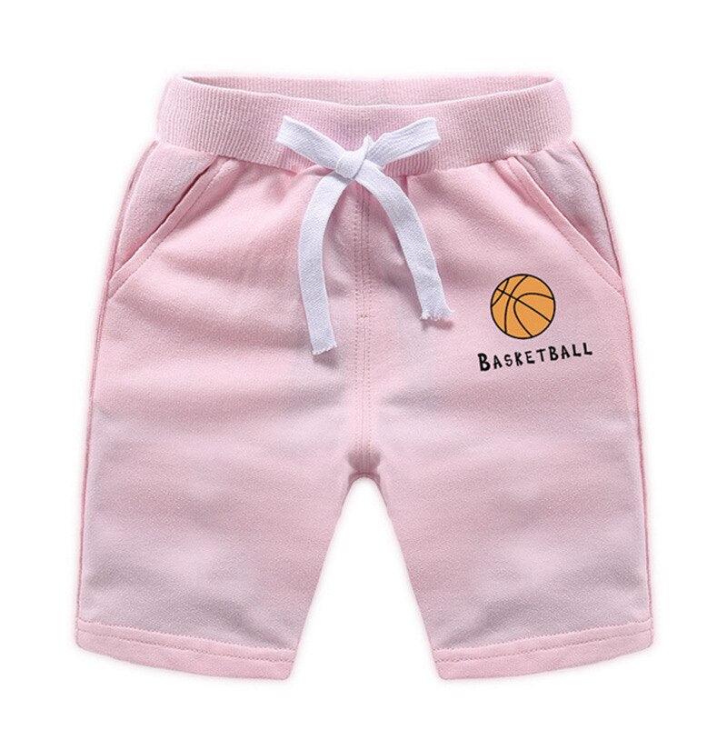 Elastic Waist Baby Shorts with Basketball Print - Stylus Kids