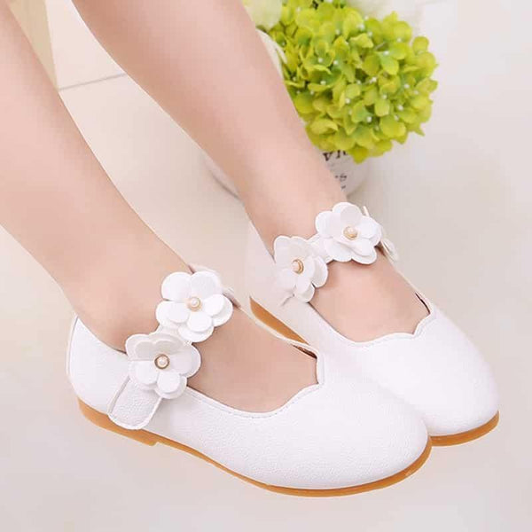 Leather Floral Shoes for Girls