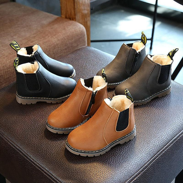 Botas de Invierno de Piel para Niños Unisex