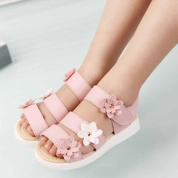 Sandales pour filles en cuir d'été légères à la mode