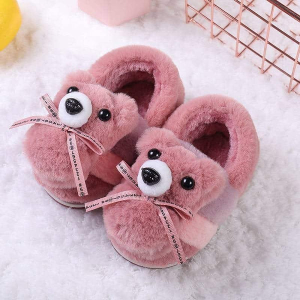 Pantuflas cálidas de algodón con oso / conejo para niños