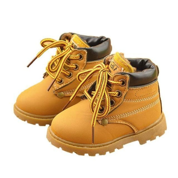 Botas para niños de cuero cálidas y cómodas a la moda