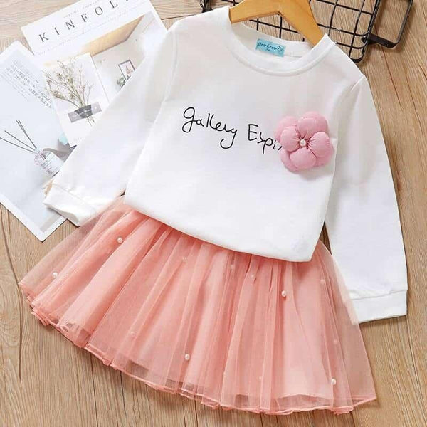 Vestido de manga larga de estilo casual para niña