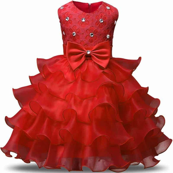 Robe en dentelle formelle florale pour bébé fille