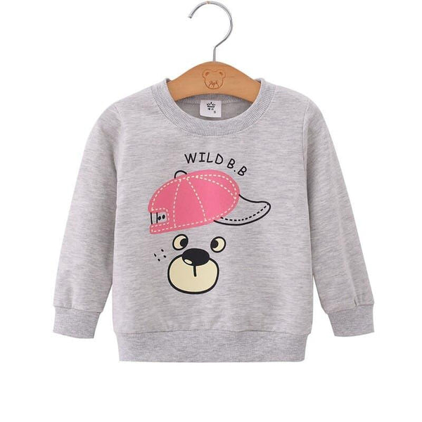 Sweat-shirt à col rond en coton pour enfants