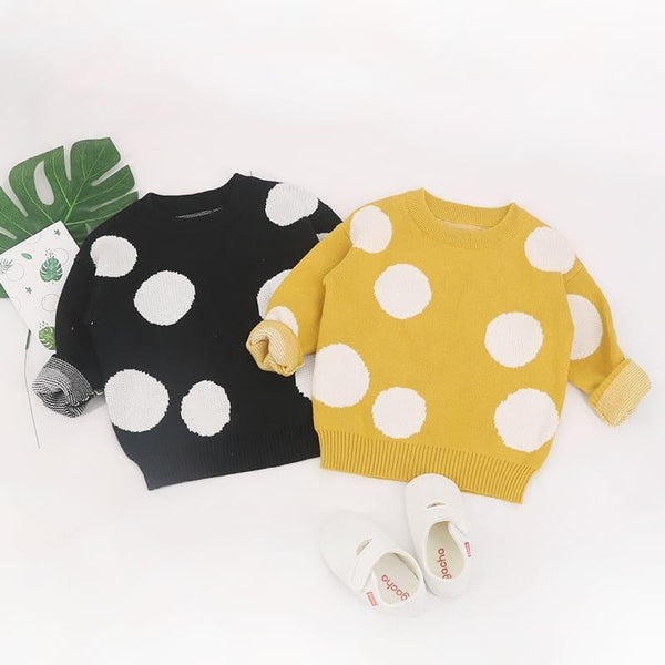 Kid's Warm Polka Dot Patterned Sweater