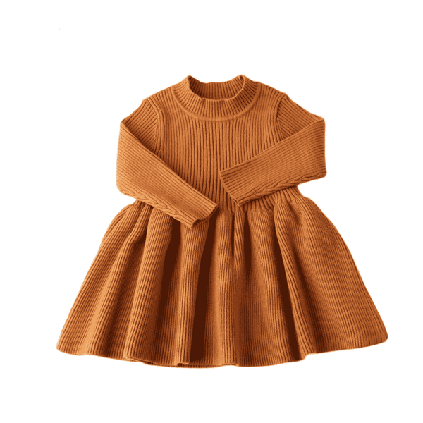 Robe d'hiver en tissu côtelé pour fille