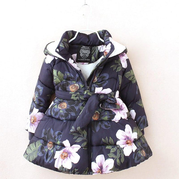 Girl's Winter Floral Printed Jackets