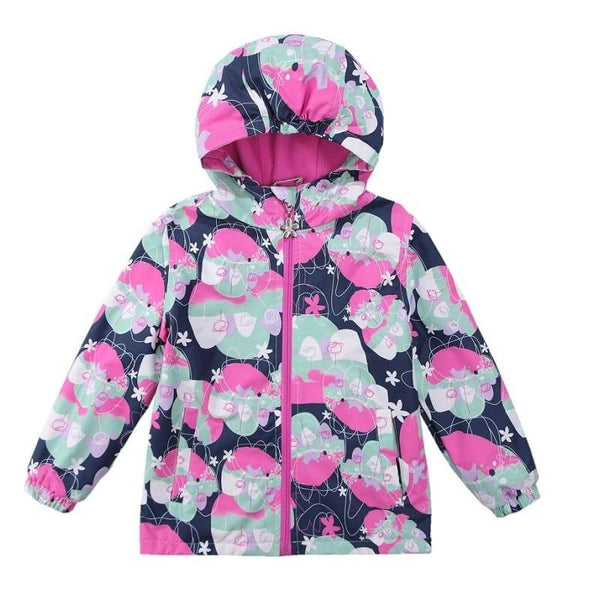 Girls' Hooded Colorful Cotton Jacket