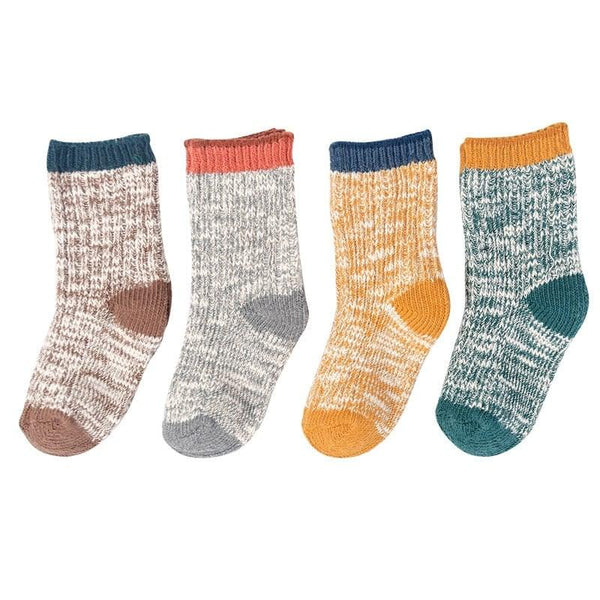Kid's Colorful Melange Socks 4 Pcs Set