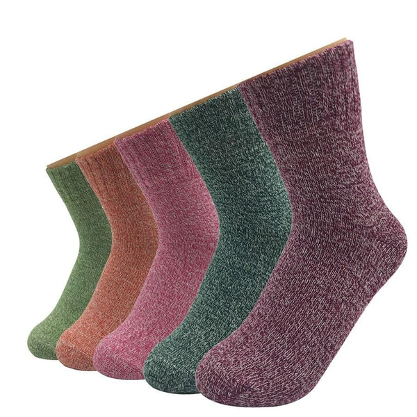 Girl's Printed Wool Socks Set 5 Pcs