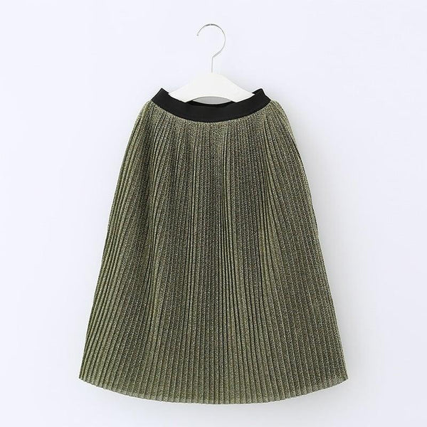 Casual Pleated Midi Skirt