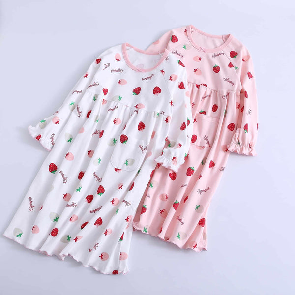 Girls Cartoon Printed Night Dress