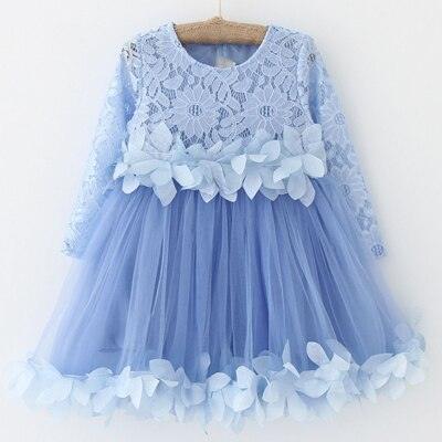 Girl's Mini Dress with Flowers Appliques - Stylus Kids