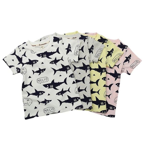 Shark Patterned T-Shirt for Girls