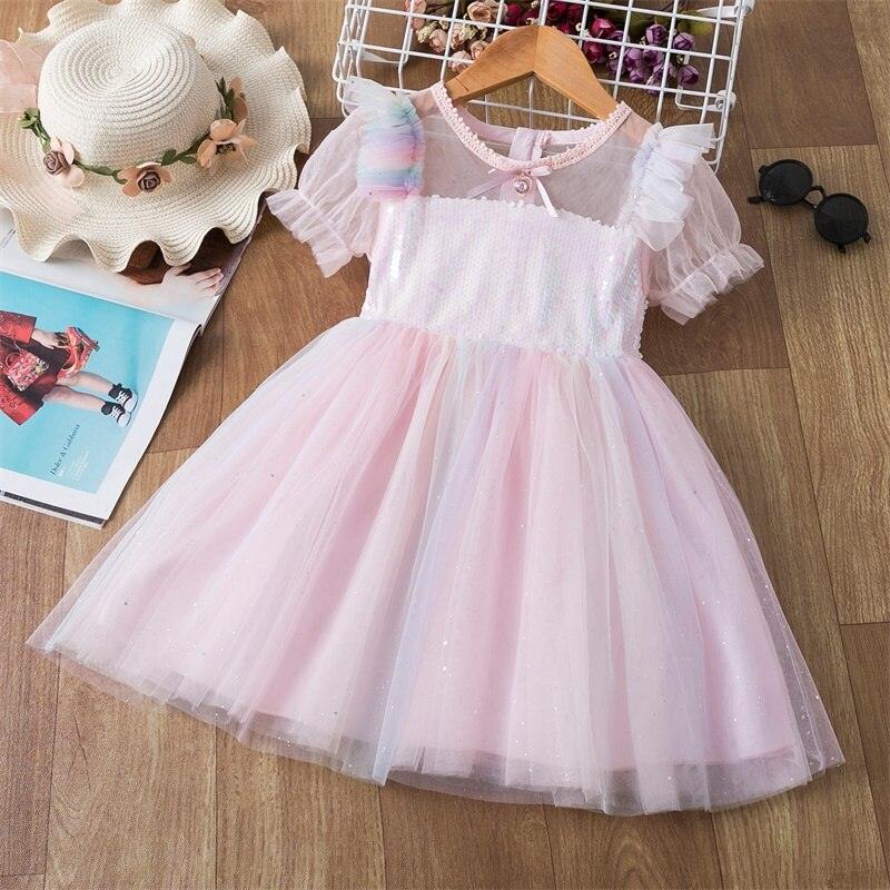 Fluffy Girls' Dress in Pink and Blue - Stylus Kids