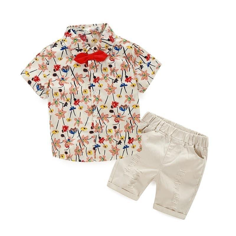 Cute Summer Bright Cotton Boy's Clothing Set