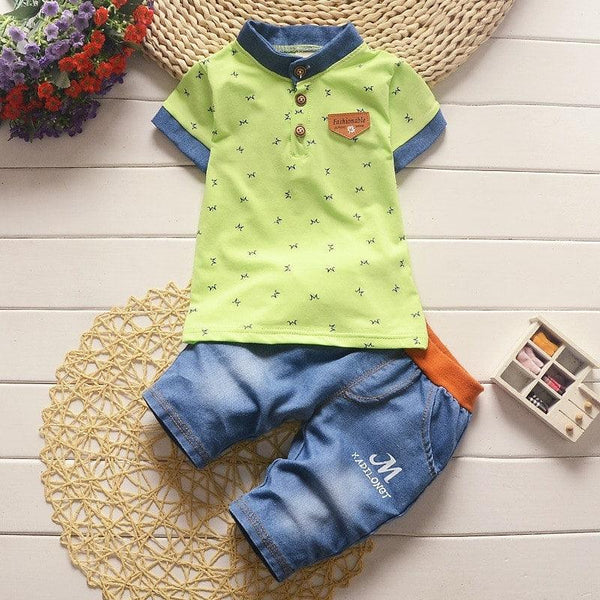 Cute Casual Summer Patterned Boy's Clothing Set