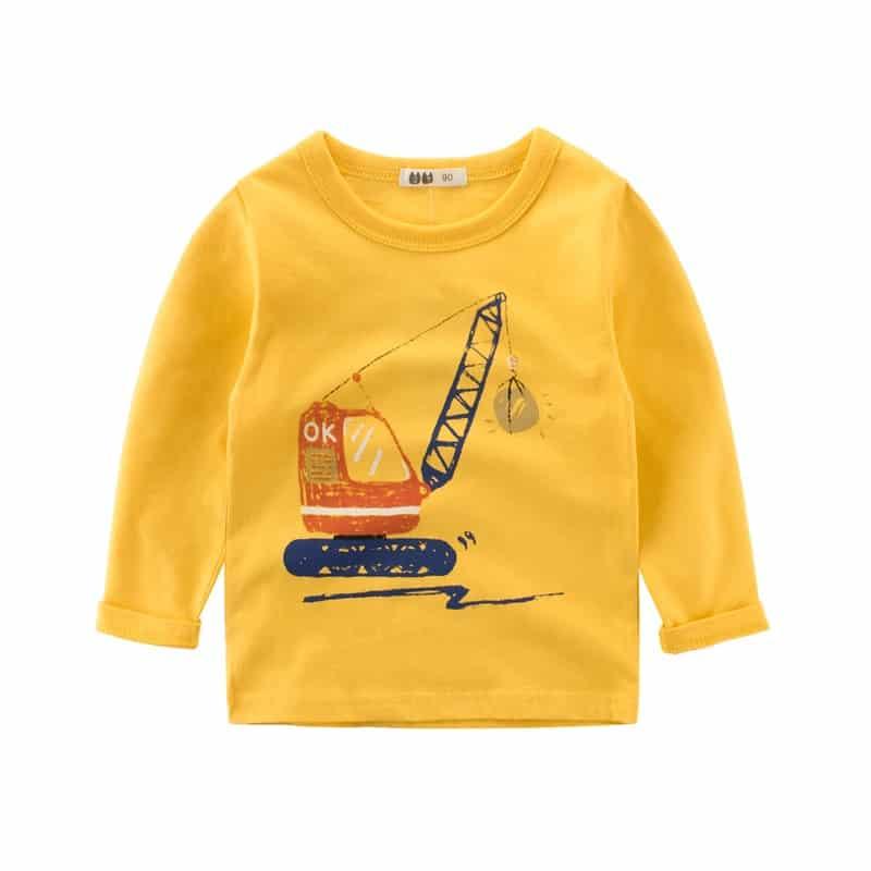 Long Sleeved Vehicle Patterned T-Shirt for Boys