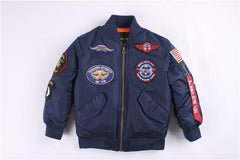 Boys' Bomber Jacket in Blue and Green Colors