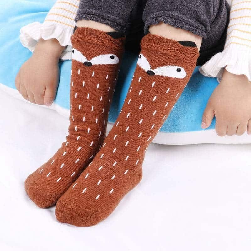 Cartoon Animals Style Cotton Knee Socks for Kids