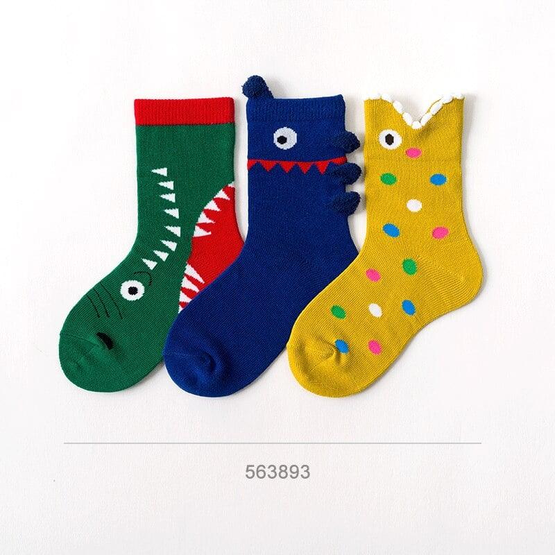 Kid's 3D Dinosaur Socks 3 Pairs Set