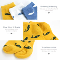 Soft Whale Patterned Socks for Kids