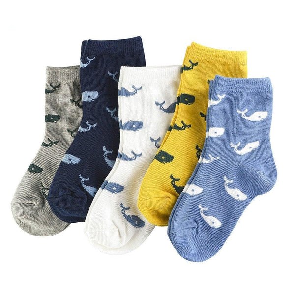 Calcetines suaves con estampado de ballenas para niños
