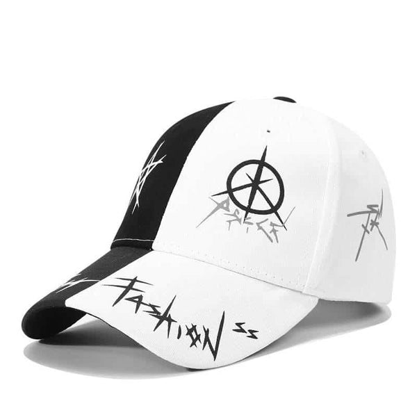 Casquette de baseball en coton noir/blanc