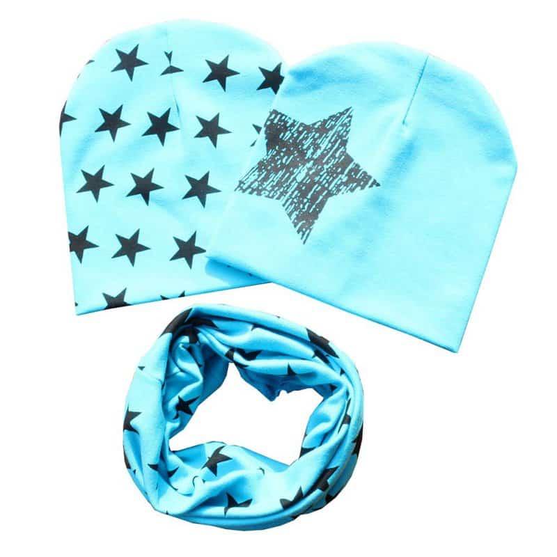 Cotton Baby Boy Hats Set with Scarf