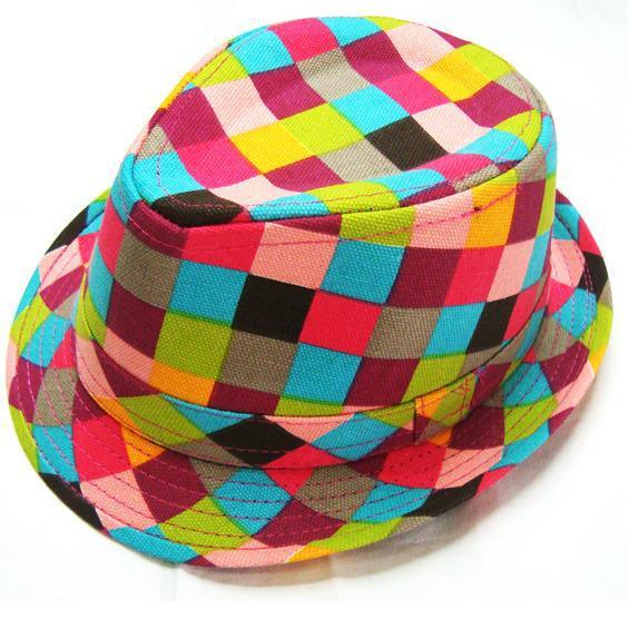Chapeau Fedora à motifs colorés unisexe pour enfant