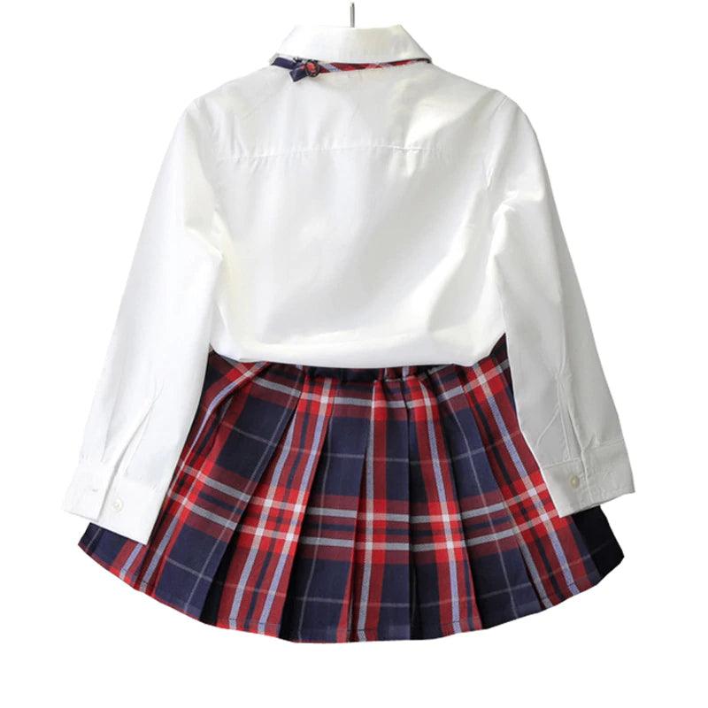 Girl's School Style Cotton Clothing Set - Stylus Kids