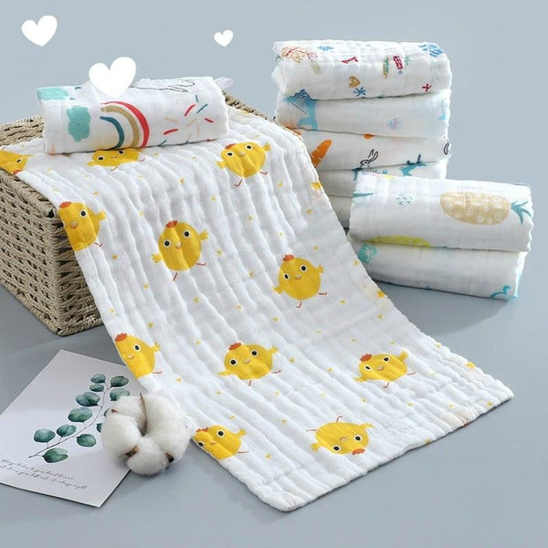 Toalla estampada de algodón de seis capas para bebés