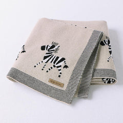 Soft Cotton Baby Swaddle Blanket with Zebra Pattern