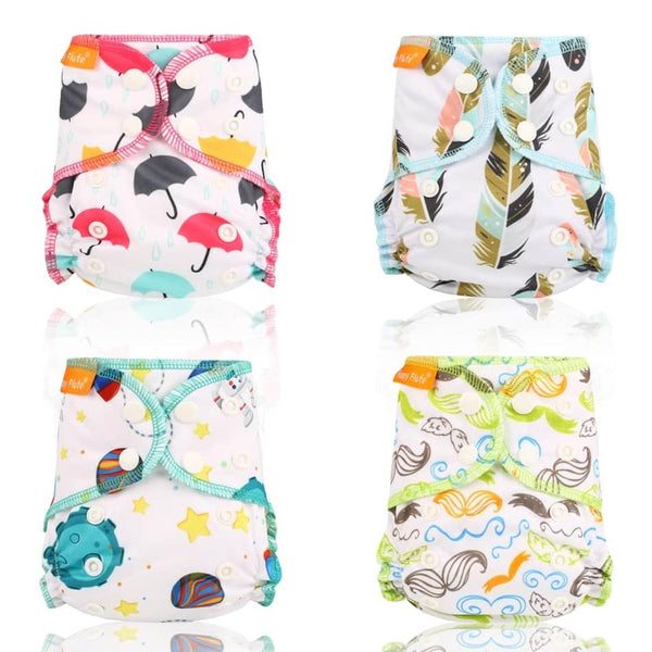 Colorful Floral Animals Printed Waterproof Reusable Organic Cotton Nappy