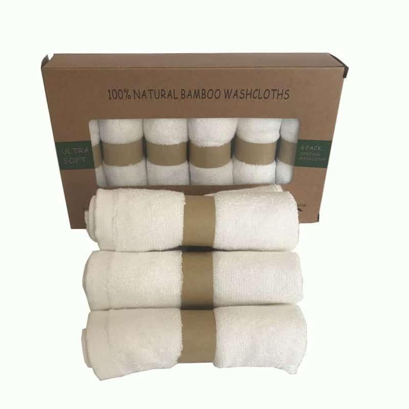 White Bamboo Baby Towels 6 pcs Set