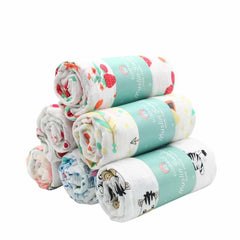 2 Layers Animals Fruits Printed Muslin Cotton Blanket