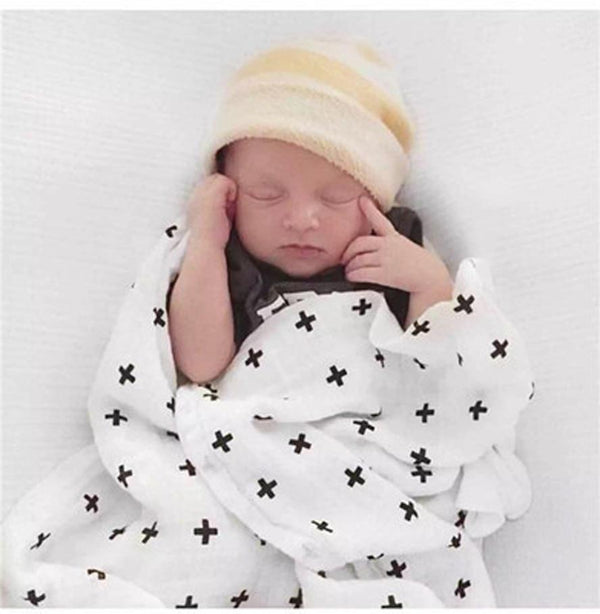 Black and White Pattern Cotton Swaddle