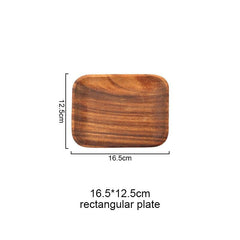 Geometric Shape Wooden Dinner Plate