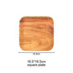 Geometric Shape Wooden Dinner Plate