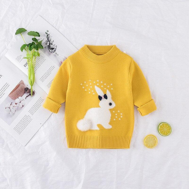 Rabbit Patterned Sweater for Baby Girls - Stylus Kids