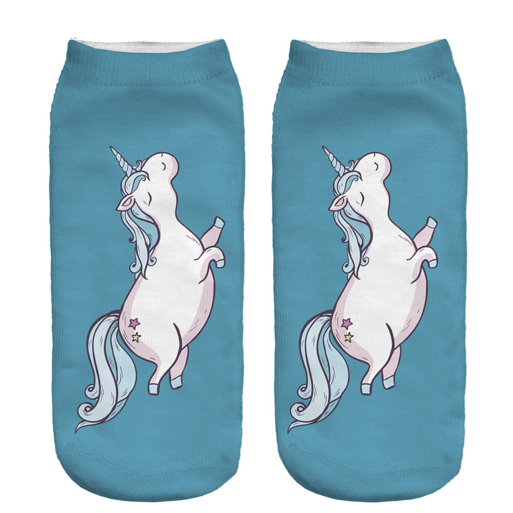 Cute Unicorn Printed Short Socks - Stylus Kids