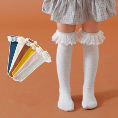 Girl's Cotton Ruffle High Socks - Stylus Kids