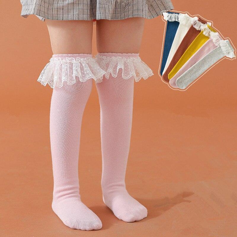 Girl's Cotton Ruffle High Socks - Stylus Kids