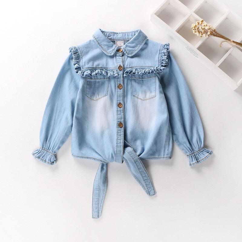 Girl's Boho Style Denim Shirt - Stylus Kids