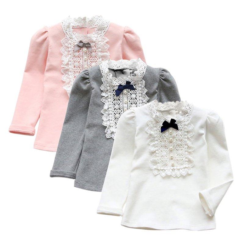 Girl's Lace Decorated Ruffled Blouse - Stylus Kids