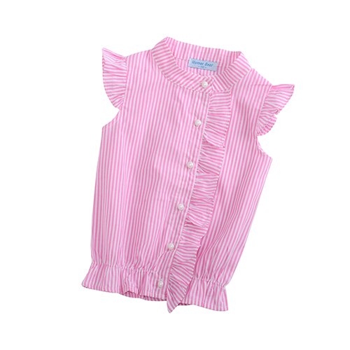 Girls' Pink Striped Spandex Blouse - Stylus Kids