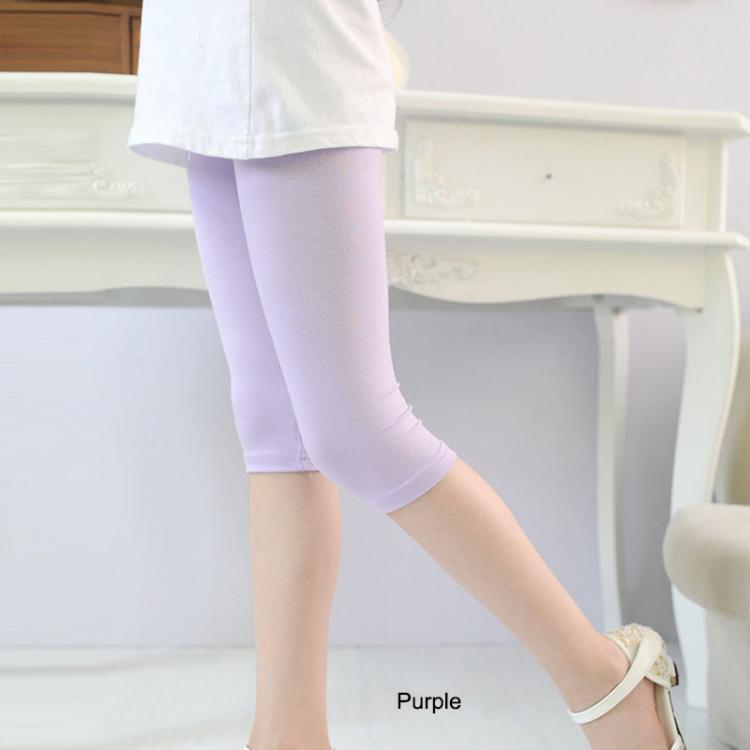 Girl's Plain Spandex Pants with Elastic Waist - Stylus Kids