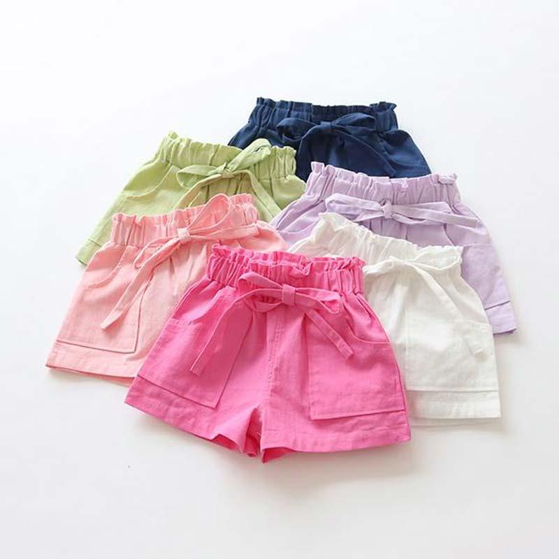 Girl's Cotton Shorts With Bow - Stylus Kids