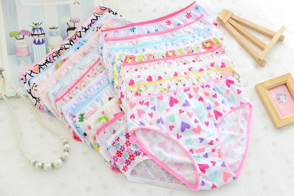 Girl's Floral Pattern Cotton Panties - Stylus Kids